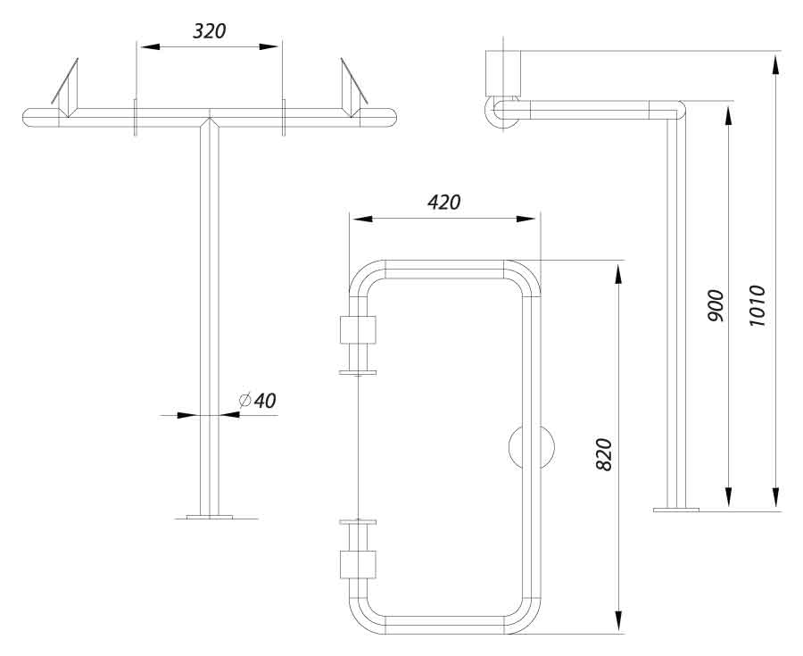 drawing of additional equipment (semicircular railing)